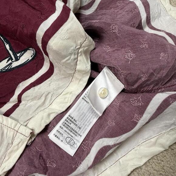 Abercrombie & Fitch Wine Print Camp Shirt  100% Viscose Grapes Size M Burgundy - Picture 9 of 10